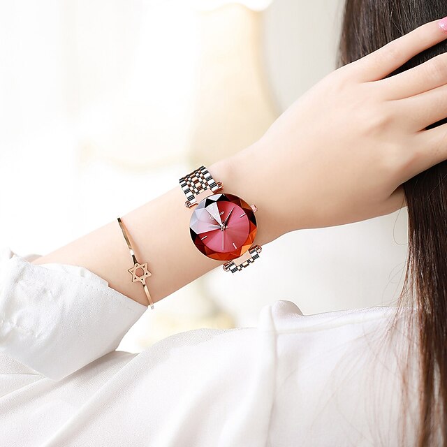 CHENXI Women Quartz Watch 4 Colors Gem Cut Geometry Crystal Luxury