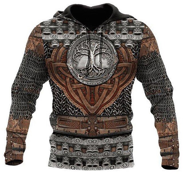 Wikinger Krieger WikingerTattoo Kapuzenshirt Zeichentrick Manga Anime