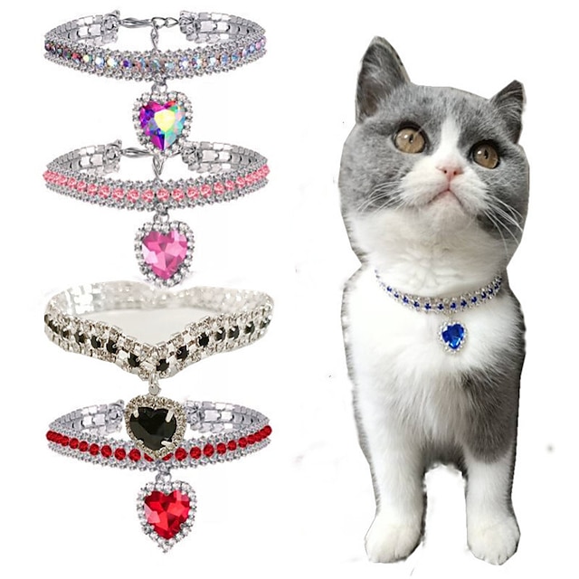  2 stk perler hundehalsbånd halsbånd bling rhinestones katt bryllup halsbånd katt halsbånd justerbart jente hund halsbånd for liten hund jente valp katt halsbånd tilbehør