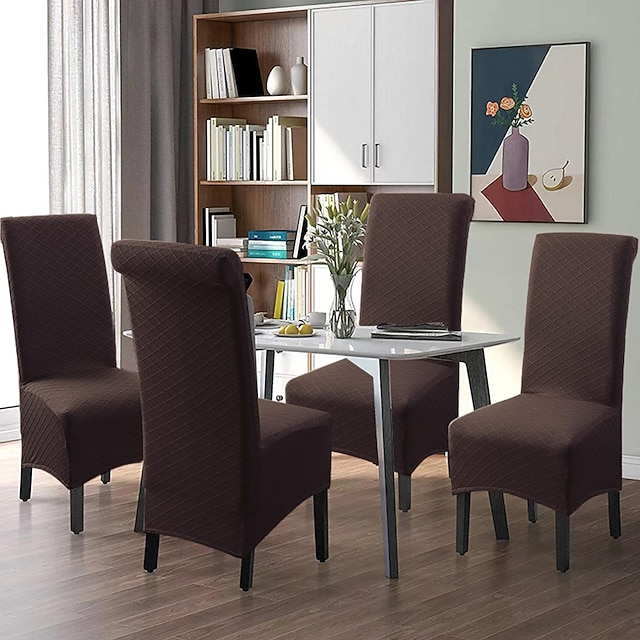Dining Chair Covers Water Repellent Stretch High Back Chair Slipcover