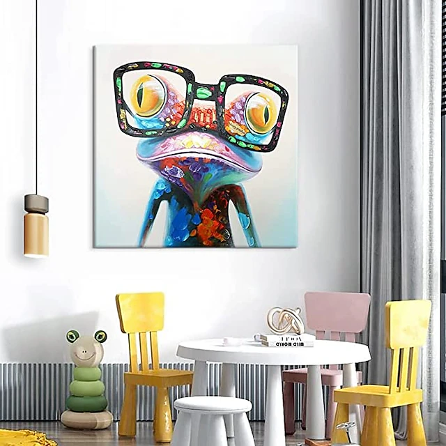 Oil Painting Canvas Wall Art Decoration Cute Frog With Glasses for Home Decor Frameless or Framed Painting Artwork for Living Room Kids Room Decor 9