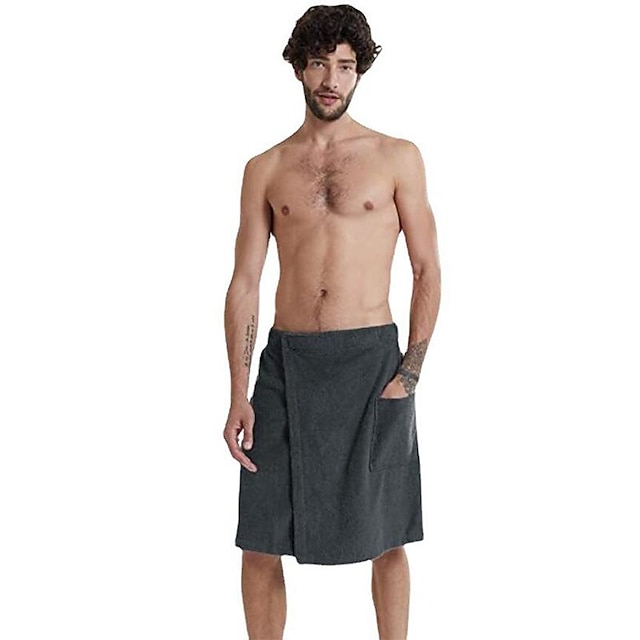Mens Coral Fleece Bath Towel Wrap Towelling Bath Robes Bath Skirt with