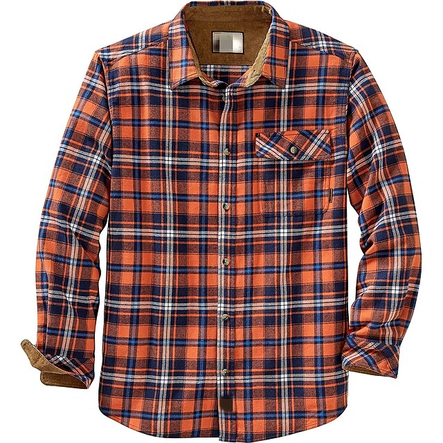 Men's Flannel Shirt Shirt Jacket Shacket Shirt Plaid / Check Turndown ...