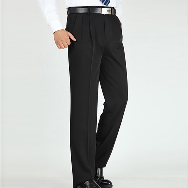 Men's Dress Pants Trousers Casual Pants Pleated Pants Pocket Plain