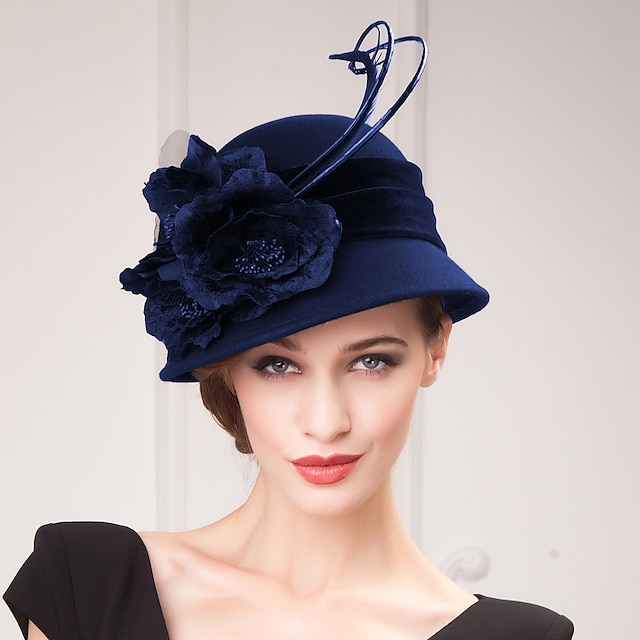  μόδα κυρίες μαλλί κόμμα / casual / εξωτερική καπέλο με floral (περισσότερο χρώμα)