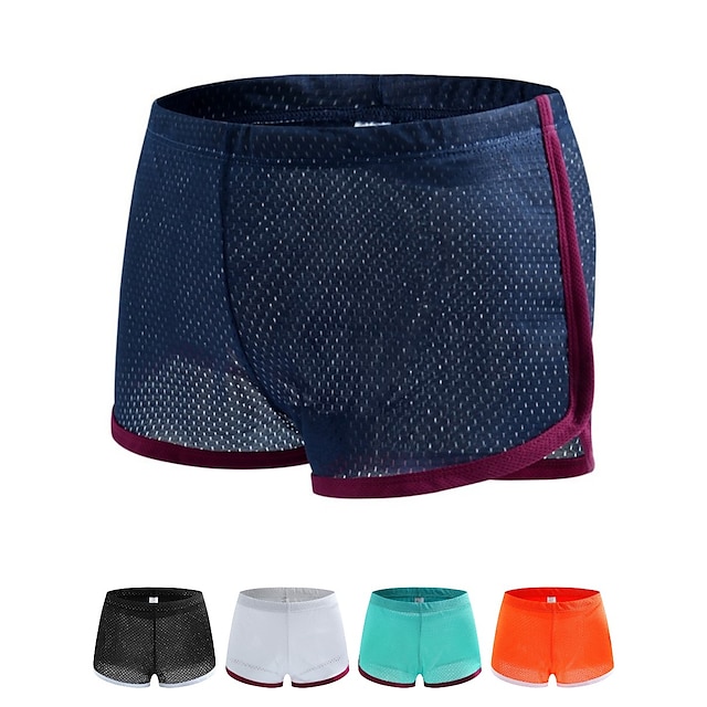  Men's Running Shorts Athletic Shorts Mesh Retro Bottoms Athletic Breathable Quick Dry Moisture Wicking Fitness Gym Workout Running Sportswear Activewear Solid Colored Black White Red