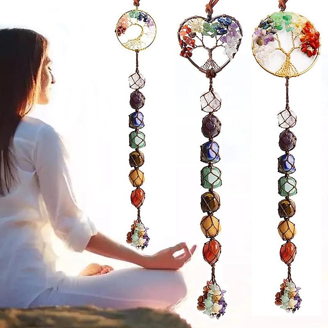  strom života ručně vyráběné 7 čaker kameny léčivé krystaly strom života závěsná ozdoba pro domácí dekoraci