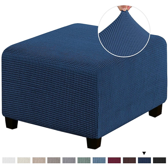  Funda otomana elástica, fundas otomanas cuadradas, protector de muebles, taburete de almacenamiento plegable, protector de muebles, funda suave con fondo elástico