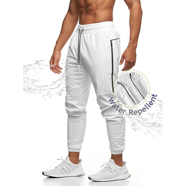 Men's Joggers Sweatpants Water Repellent Towel Loop Bottoms Track Pants Breathable Quick Dry Moisture Wicking Fitness Gym Workout Running Sportswear Activewear Black White