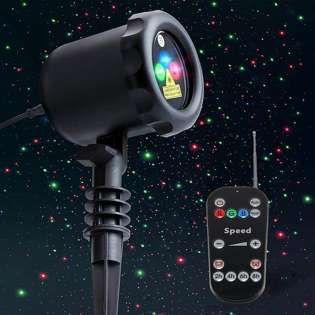  star galaxy projektor lys projektor lys hagelys laserlys projektor bryllupsfest utendørs juledekorasjon, julelys dekorasjon