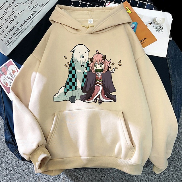  Kamado Nezuko Anya Forger Hoodie Cartoon Manga Anime Front Pocket Graphic Hoodie For Men's Women's Unisex Adults' Hot Stamping 100% Polyester Casual Daily