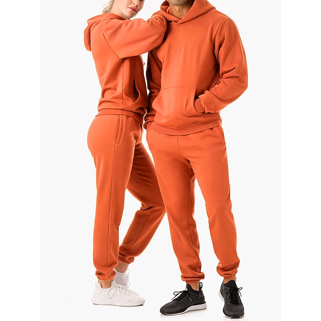 Men's Women's Tracksuit Sweatsuit Casual Long Sleeve Velvet Thermal