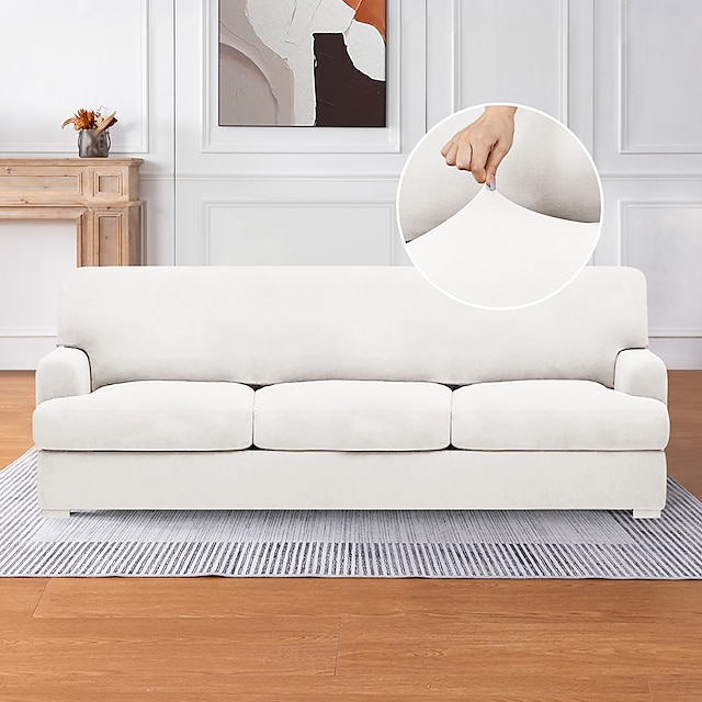  Capa de sofá de almofada t 4 peças capas de sofá para capa de sofá de almofada t elástica macia capa de sofá capas de sofá capas de móveis com 3 capas de assento em forma de almofada t individuais