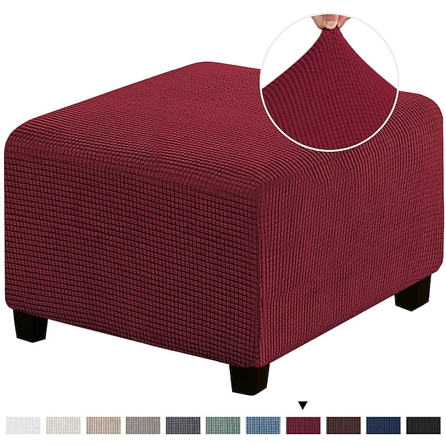 Stretch Ottoman Cover Square Ottoman Slipcovers Furniture Protector