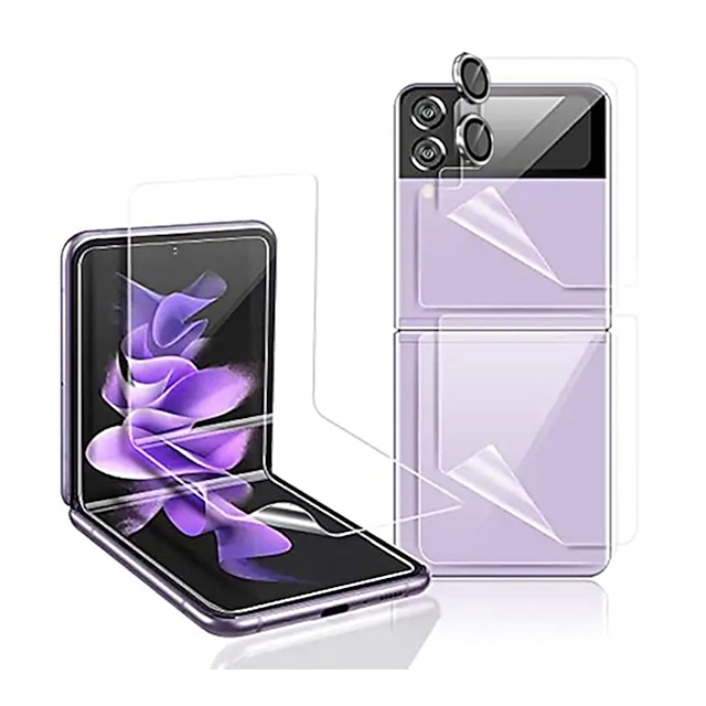 1 Set Schutzfolie + Kamera Schutzfolie Displayschutzfolie auf der Rückseite Für Samsung Galaxy Z Flip 7 Z Flip 6 Z Flip 5 Z Flip 4 Z Flip 3 Gehärtetes Glas TPU-Hydrogel 9H Härte Anti-Fingerprint High