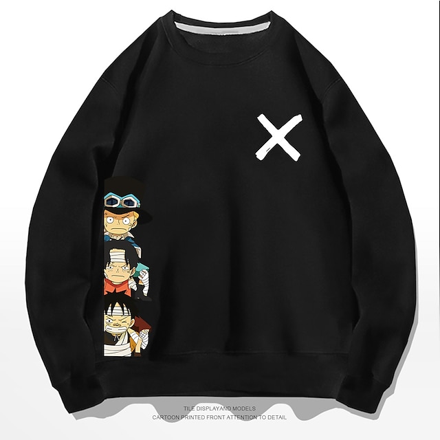  One Piece Film: Red Monkey D. Luffy Sabo Portgas·D· Ace Hoodie Cartoon Manga Anime 3D Graphic For Couple's Men's Women's Adults' 3D Print Casual Daily