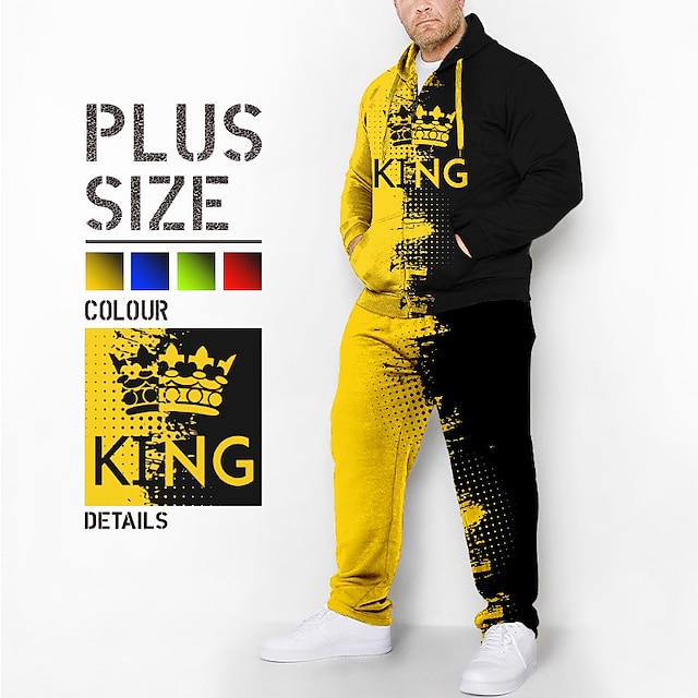  Men's Plus Size Hoodie Big and Tall Graphic Hooded Long Sleeve Spring &  Fall Fashion Designer Casual Daily Sports Tops