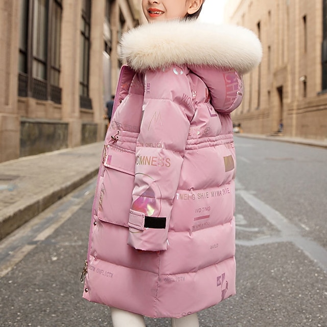 Girl's Waterproof Jacket Fleece Snow Coat Windproof Warm Winter Jacket with Hood
