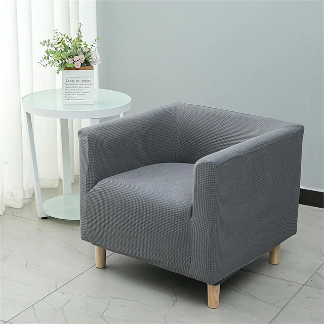 Stretch Single Sofa Cover Barrel Chair Slipcover Armchair Slipcover Club Chair Cover 1 Seater Couch Furniture Protector with Elastic Bottom for Kids,Pet 18
