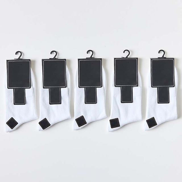  Herren 5 Paare Socken Anzug Socken Socken Stricken Freizeitsocken Schwarz Weiß Farbe Baumwolle Einfarbig Casual Täglich Warm Winter Modisch Komfort