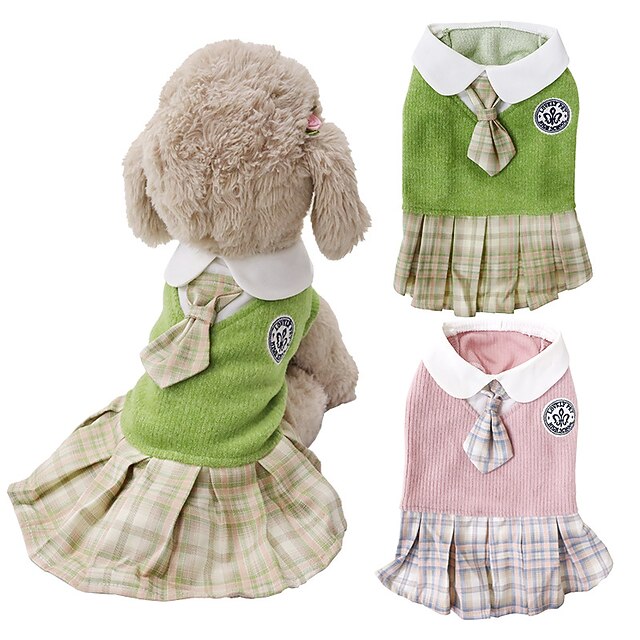 Dog Cat Dress Plaid / Check Adorable Stylish Sweet Style Casual Daily