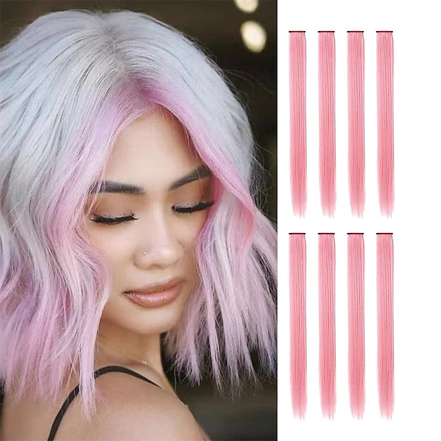 Clip On Hair Extension 22 inch Colored Hair Straight Hair Extension