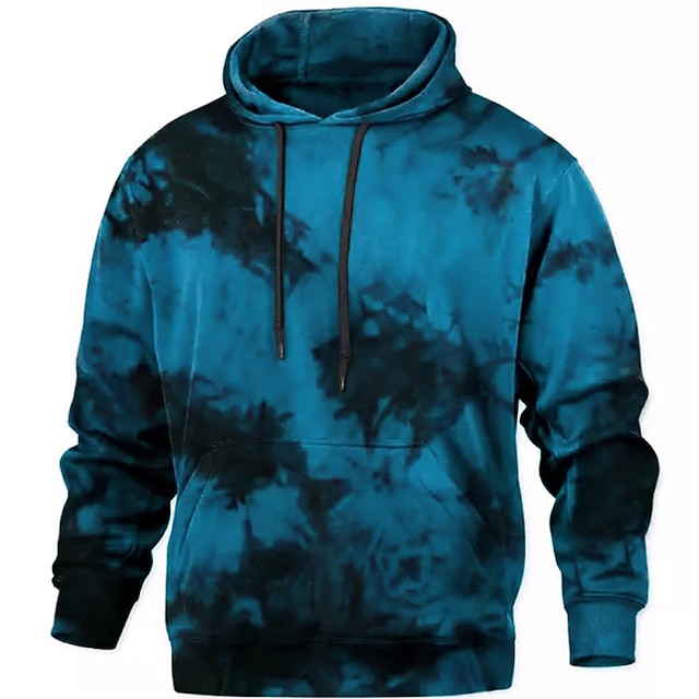  Męskie Wzór tie-dye Płomienie Piekielnego Ognia Wzory graficzne Bluza z Kapturem Z kapturem Bluzy Moda miejska Designerskie Długi rękaw Kaptur Codzienny Sport Czarny Żółty Nadruk Wiosna i jesień
