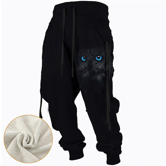 Men's Sweatpants Joggers Trousers Drawstring Side Pockets Elastic Waist Animal Graphic Prints Comfort Breathable Sports Outdoor Casual Daily Cotton Blend Terry Streetwear Designer Black Purple 8