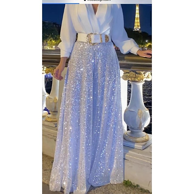 Night Sparkle Printed Unisex Wide-Leg Pants