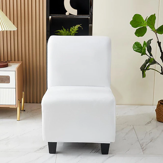 Armless Chair Slipcover Removable Armless Accent Chairs Covers Armless Slipper Chair Slipcover Furniture Protector Covers for Living Dining Room Hotel 17