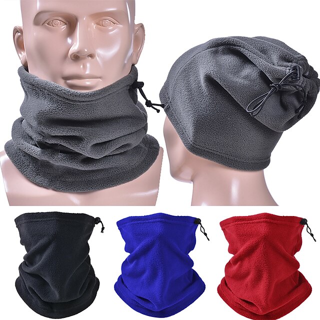  Men's Women's Cycling Face Mask Cover Neck Gaiter Neck Tube Hiking Hat Winter Outdoor Thermal Warm Fleece Lining Windproof Breathable Neck Gaiter Neck Tube Fleece Maroon Dark Grey Black for Fishing