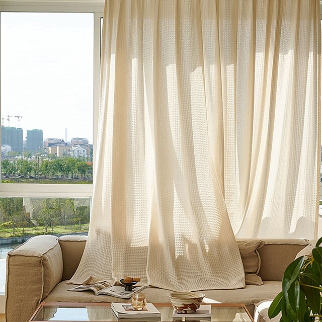 Plain / Solid Sheer Curtains Shades Window Treatment Collection(Drapes ...