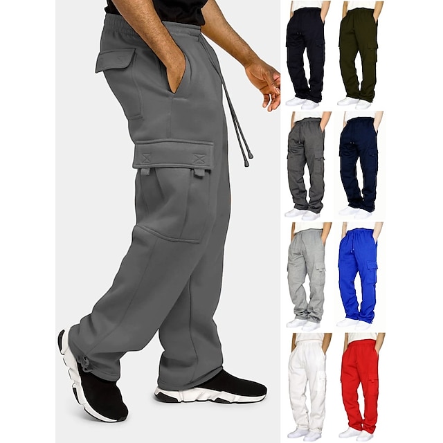  Men's Joggers Cargo Pants Bottoms Street Athleisure Summer Breathable Soft Sweat wicking Fitness Gym Workout Running Loose Fit Sportswear Activewear Solid Colored Dark Grey Black White