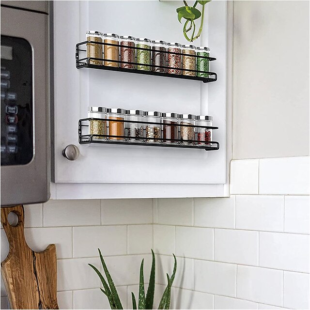 Spice Rack Wall Mount 2Tier SpaceSaving Wall Spice Rack Organizer