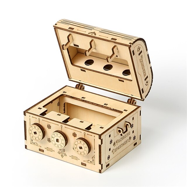 3D Wooden Puzzles DIY Model Password Storage Box Puzzle Toy Gift for