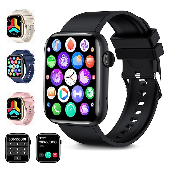  imosi qx7 relógio inteligente 1.85 polegadas smartwatch fitness relógio de corrida bluetooth monitoramento de temperatura pedômetro lembrete de chamada compatível com android ios mulheres homens à