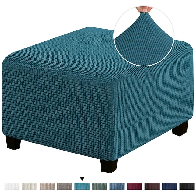 Stretch Ottoman Cover Square Ottoman Slipcovers Furniture Protector