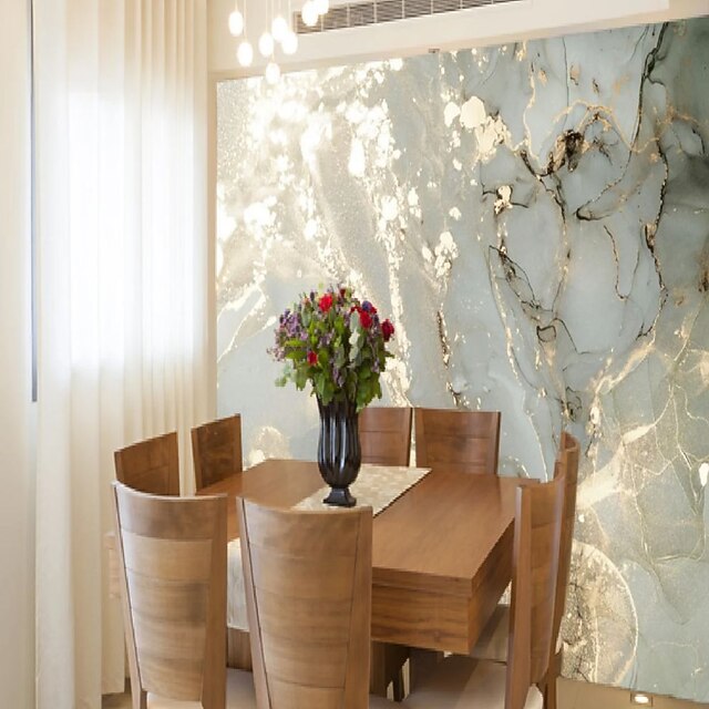 Autocollant Mural 3D Effet Marbre Bleu - Décor Adhésif Amovible Pour Toutes Pièces