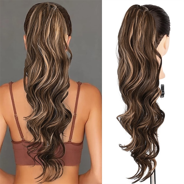  Coletas Clásico / sintético Pelo sintético Pedazo de cabello La extensión del pelo Rizado Larga Fiesta / Ropa Cotidiana / Fiesta y Noche