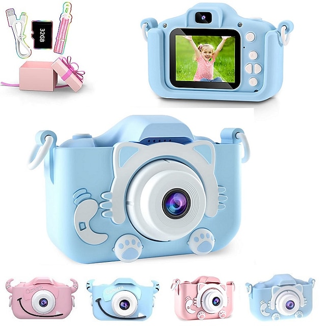  Mini Camera Kids Digital Camera Cat Toy HD Camera for Kids Educational Toy Children's Camera Toys Camera For Boy Girl Best Gift