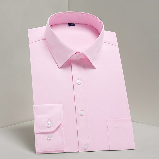 Men's Dress Shirt Button Up Shirt Collared Shirt Light Pink White Wine