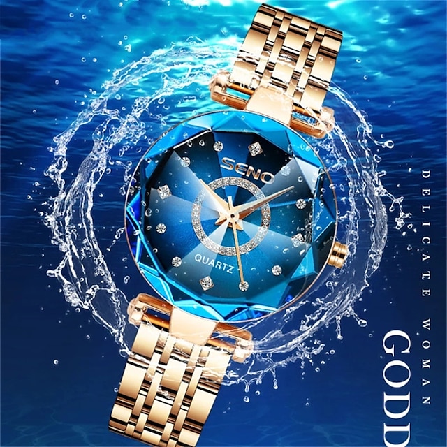  女性 クォーツ ダイアモンド 防水 合金 腕時計