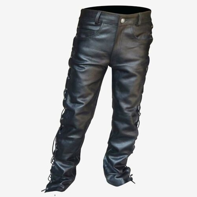  ανδρικό παντελόνι παντελόνι από ψεύτικο δέρμα τσέπη ίσιο επίδεσμο πόδι μονόχρωμο αδιάβροχο ολόσωμο καθημερινές διακοπές εξόδου από ψεύτικο δέρμα κομψό κλασικό μαύρο