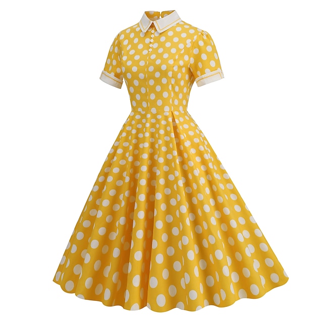 Audrey Hepburn Polka Dots Retro Vintage 1950s Vacation Dress Flare ...