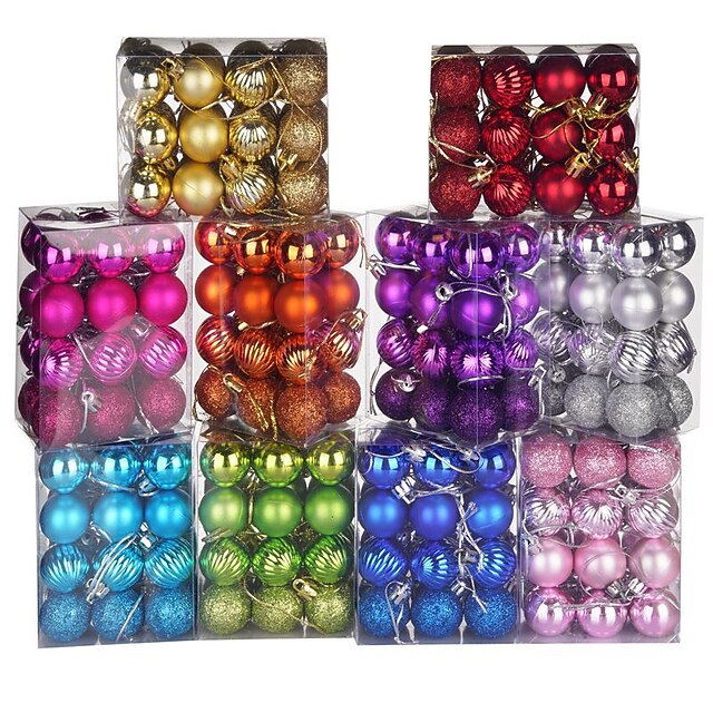 Christmas Baubles 24pcs 4cm Christmas Balls Plastic Shiny Electroplating Balls Christmas Tree