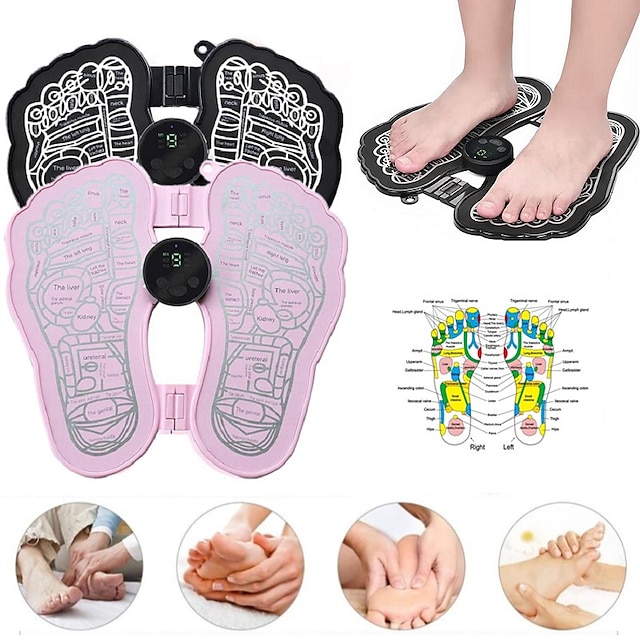  Massageador de pés elétrico ems produtos de massagem tapete de massagem nos pés dobrável estimulador muscular pés alívio da dor ferramenta de cuidados de saúde