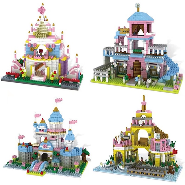  Building Blocks Toys Romantic Castle 1073 Pieces Pink Palace Prince and Princess Toys for Girls Bricks Construction Toys Festival Birthday Gift for Kids Age 14 and Up