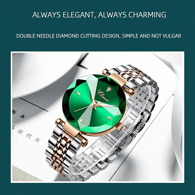 CHENXI Women Quartz Watch 4 Colors Gem Cut Geometry Crystal Luxury