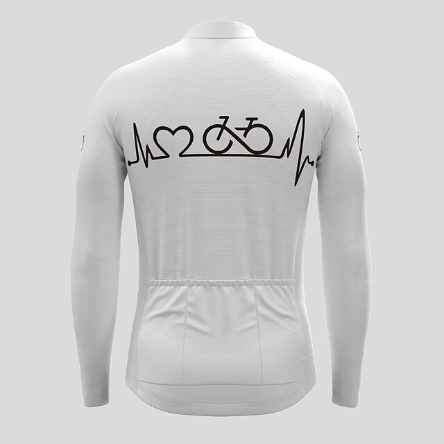 Men's Cycling Jersey Long Sleeve Bike Jersey Top with 3 Rear Pockets