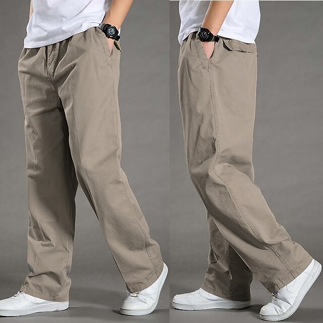 Men's Cargo Pants Cargo Trousers Trousers Elastic Waist Straight Leg ...